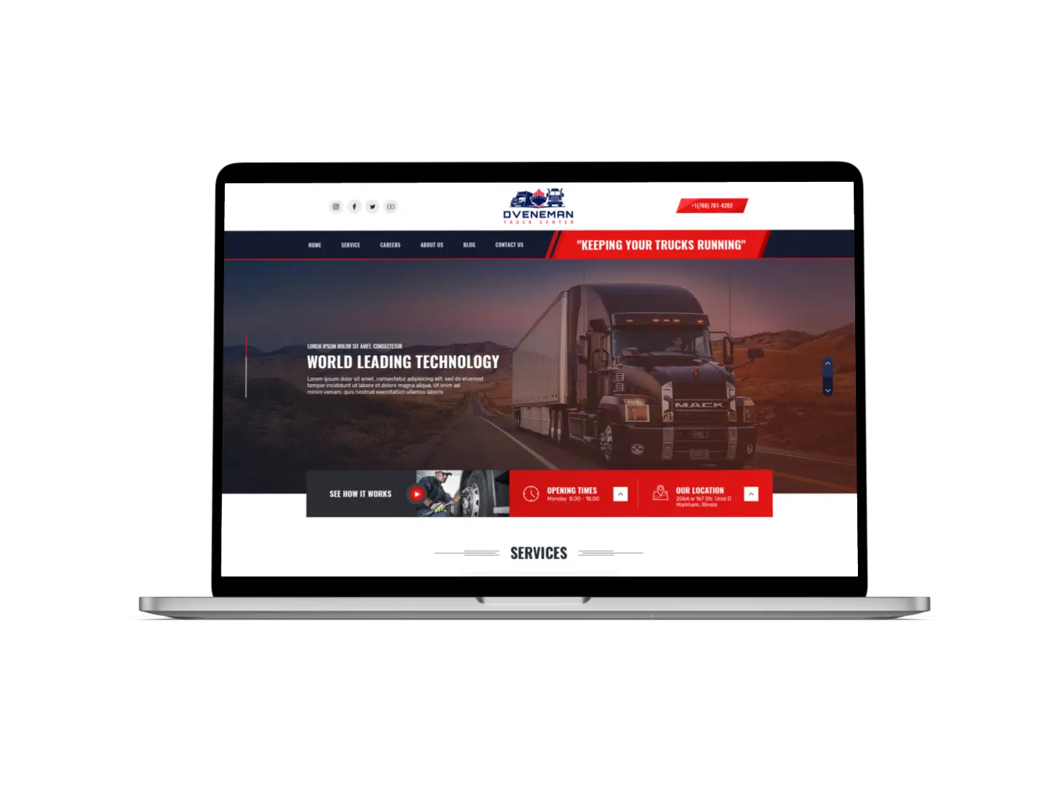 Inovativní, uživatelsky orientovaný web pro Dveneman Truck Center